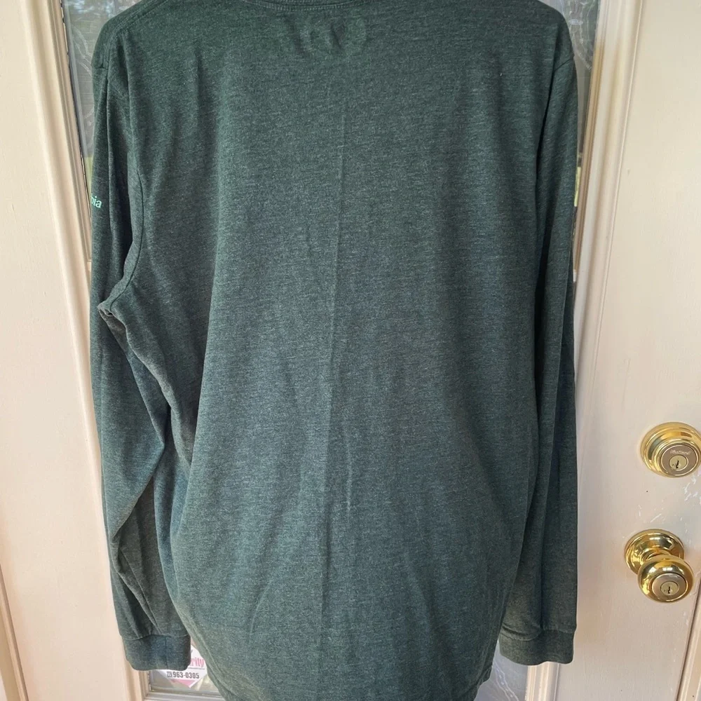 Columbia Sportswear Size L Men’s 🌲 Dark Green Logo Long Sleeve Tee Unisex Shirt